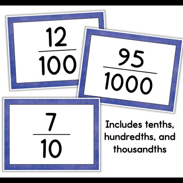 fractions as decimals bingo